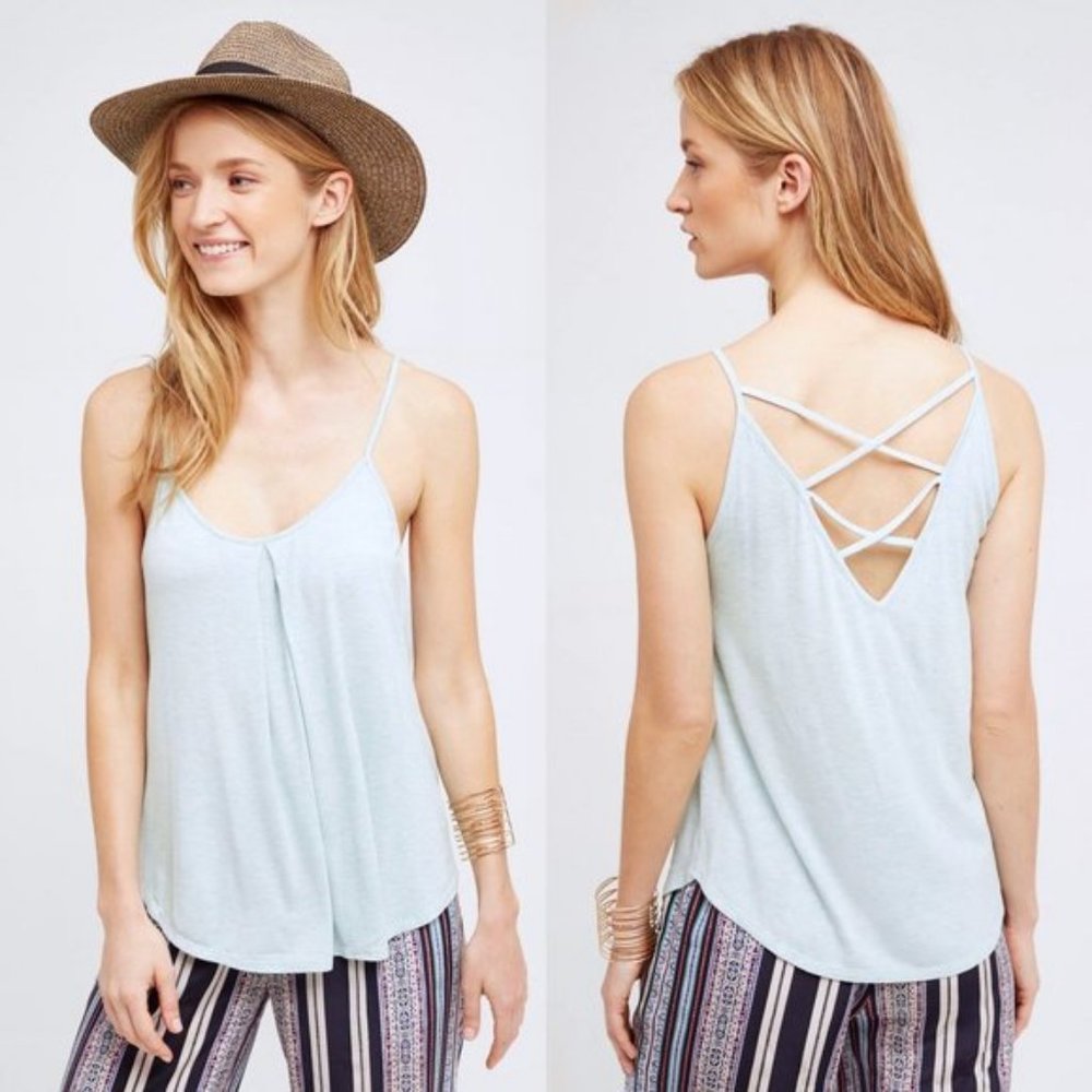 NWT Anthropologie Bourdeaux Blue Soren Swing Tank